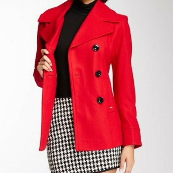 Ellen Tracy Double Breasted Wool Blend Coat - Picture 2 of 8
